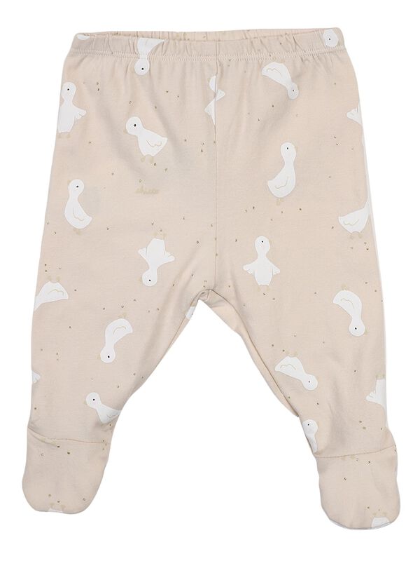 Girls Beige Printed Smock with Legging image number 2